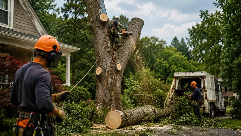 Galbraith Tree & Shrub crew at work on a property near Geneseo, New York.